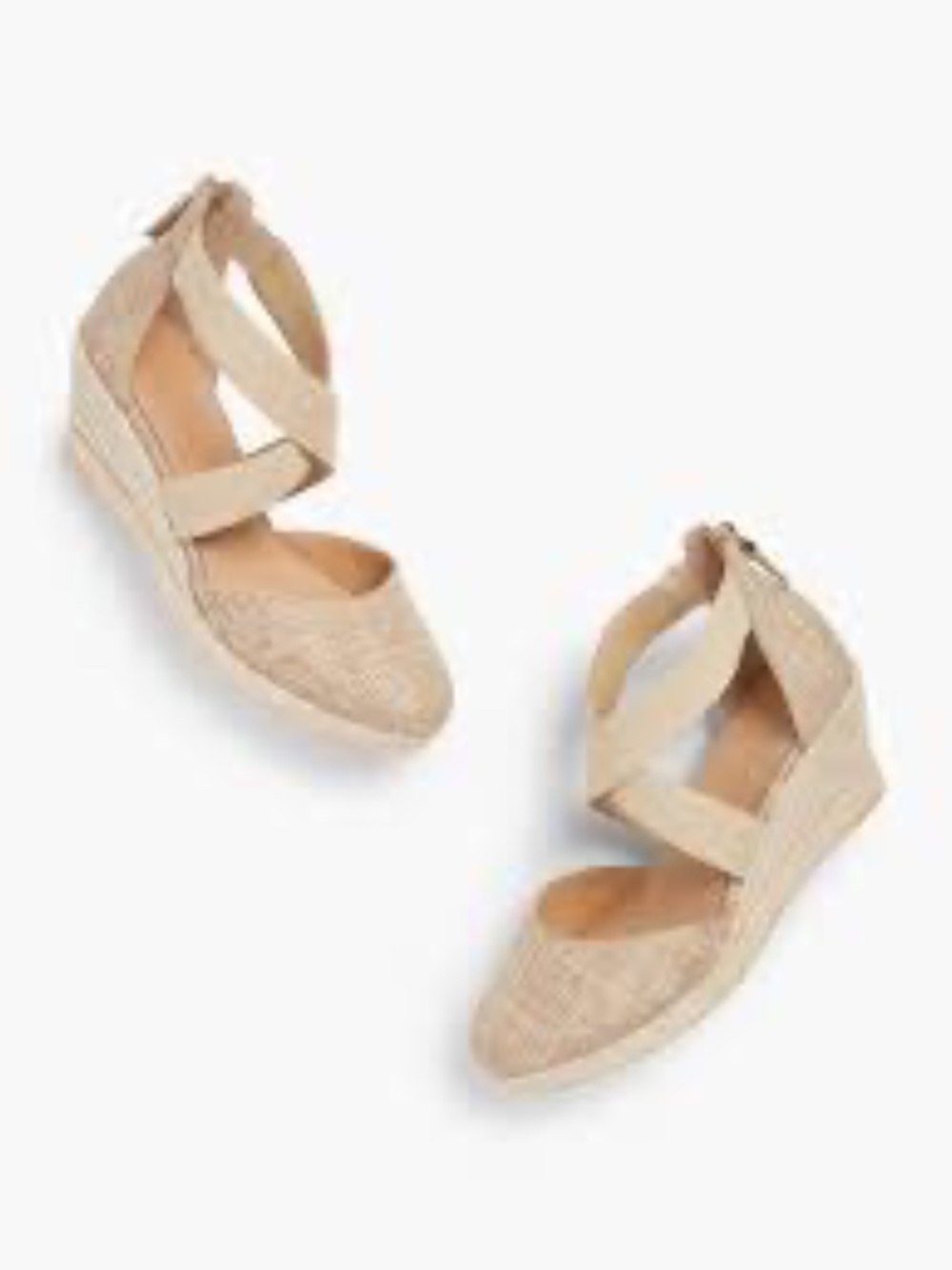 Talbots Lyndsay 100% Linen Material Jute Wrapped Espadrille Wedges Womens 7.5